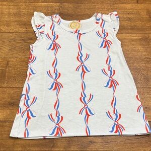 TBBC Girls Red and Blue Ribbon Print Americas Birthday Sleeveless Top Size 7